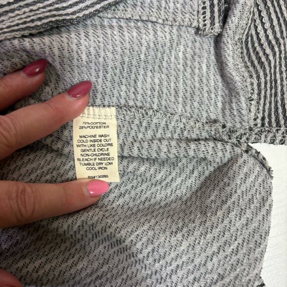 NWT Per Se Sport Grey Striped Oversized Boxy Sweatshirt Size 1X KK0715 - Picture 5 of 8